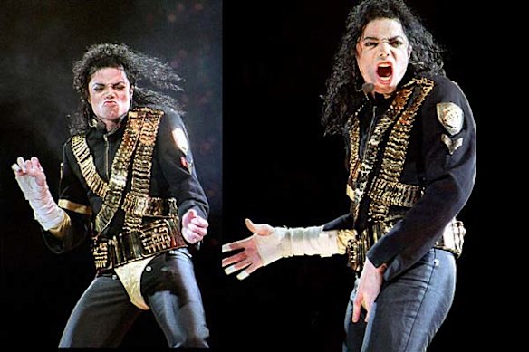 August 29, 1993 photos show Michael Jackson performing the first of two concerts at the National Stadium in Singapore, marking his 35th birthday.