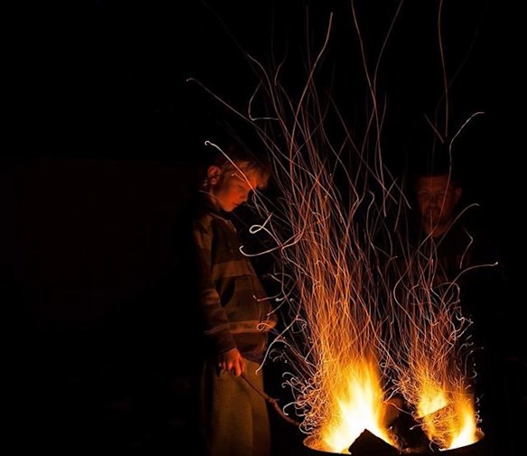 Fire in the backyard.