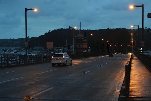 Quieter morning traffic on the Spit Bridge due to Coronavirus lockdowns.