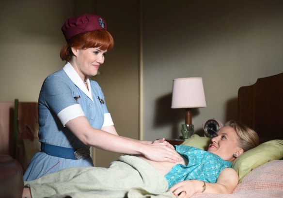 Emerald Fennell as Patsy Mount in Call the Midwife.