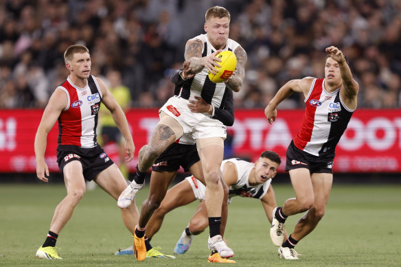 Under the pump: Jordan De Goey has not had the impact he enjoyed in the 2023 premiership season.