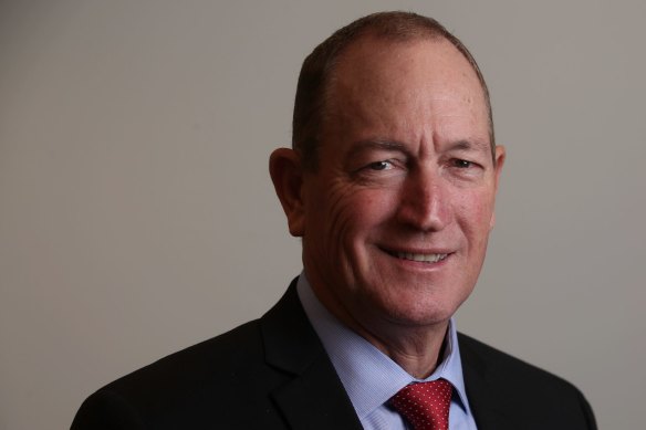 Senator Fraser Anning in his Senate office at Parliament House in Canberra.