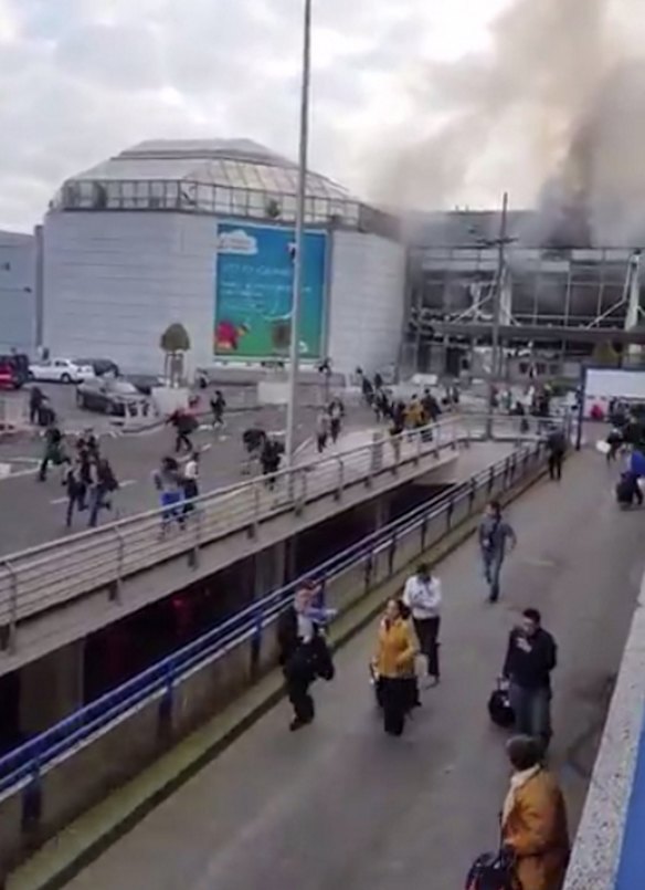 Explosions at Brussels Airport.