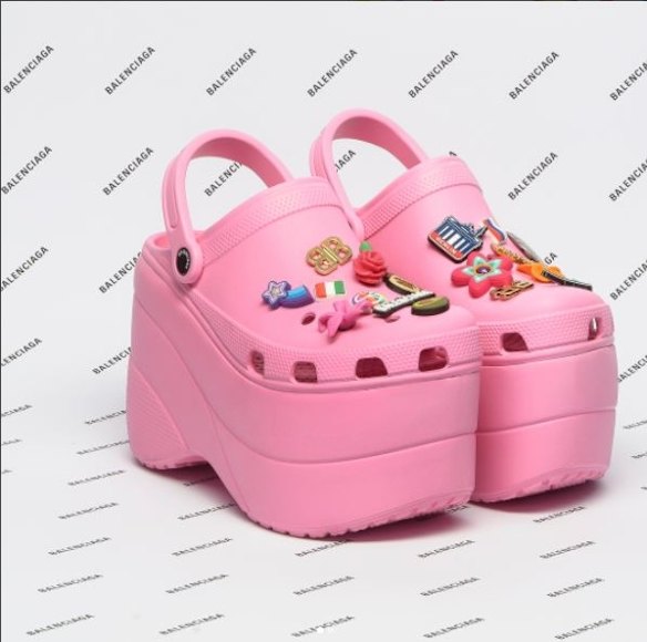 The Crocs 'Foam', which were made in collaboration with Balenciaga and shown at Paris Fashion Week.