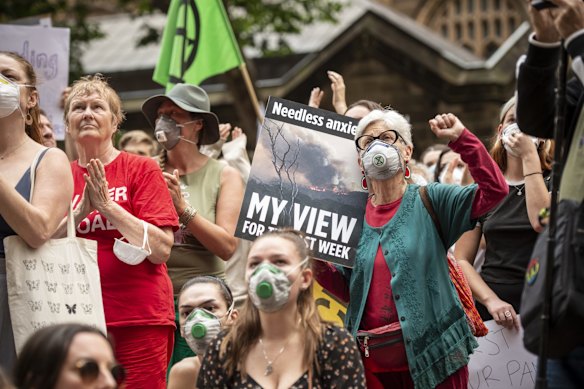 Around 20,000 people gathered at a Extinction Rebellion climate demonstration at Town Hall on Wednesday.