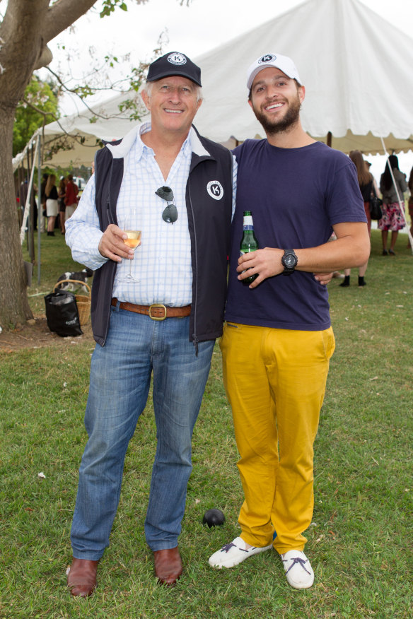 John Marshall with his son Adam Marshall at their Kurri Burri Polo Club in Richmond.
