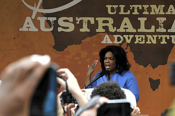 Oprah Winfrey at Federation Square.
