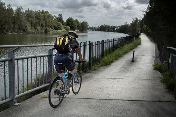 A rider on the Alexandra Canal Cycleway, which is set to be closed.