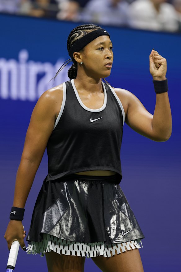Osaka’s Nike kit for the US Open, inspired by classic basketball uniforms.