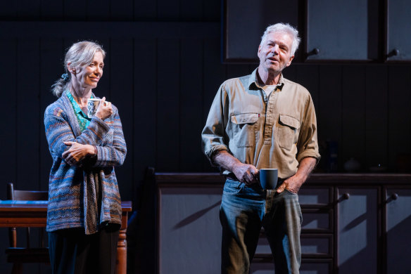 Colin Friels and Kerry Armstrong in Cerini’s play which gives Friel’s character soliloquies in which he allows the language to soar somewhere above daily prattle.