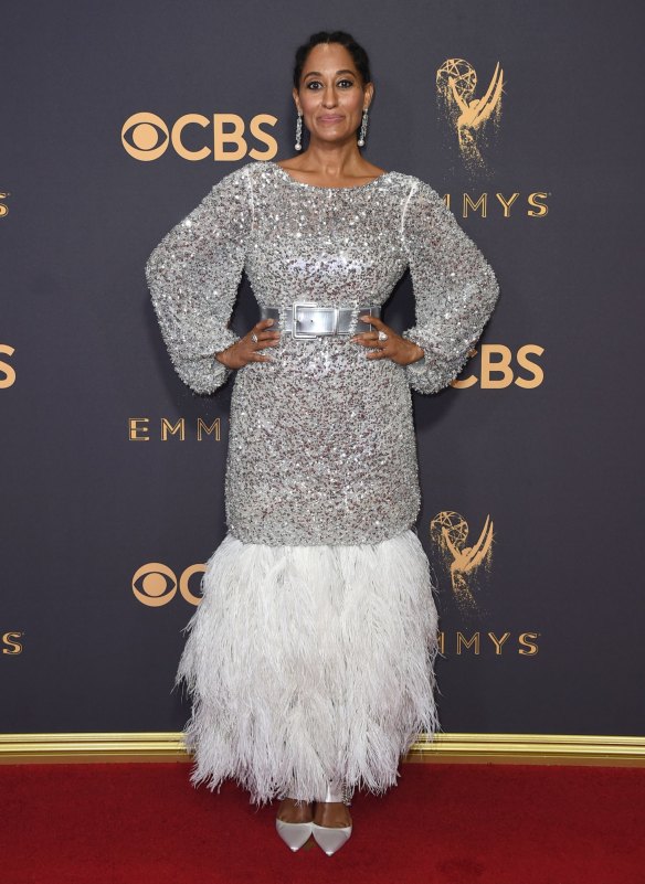 Tracee Ellis Ross arrives at the 69th Primetime Emmy Awards.