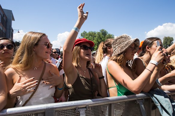 The crowd as Billie Eilish performs.