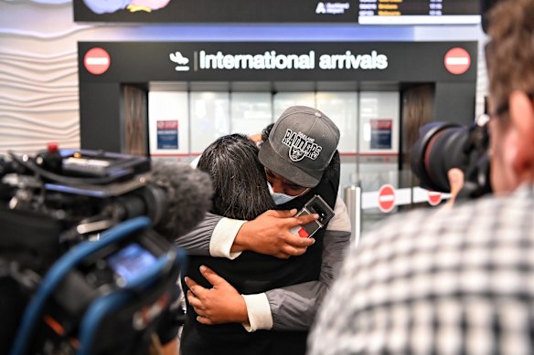 Emotional arrivals at Auckland airport.