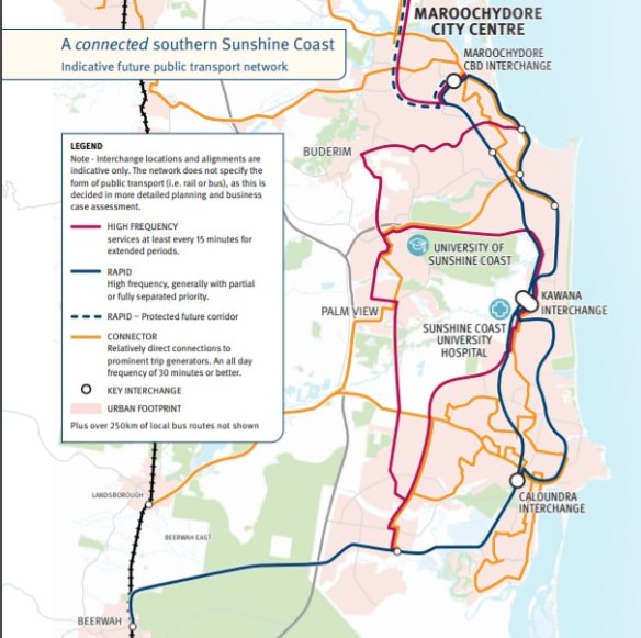Details of planned public transport links on the Sunshine Coast have been released.