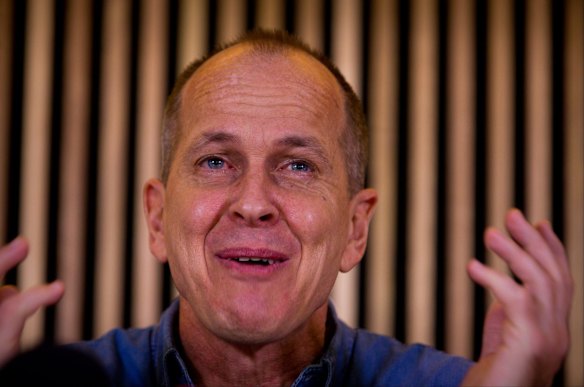 An emotional Al-Jazeera journalist Peter Greste speaks during a press conference in Brisbane.