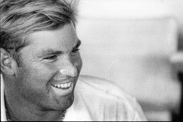 Warne during the third Test against South Africa at the Adelaide Oval in January 1994.