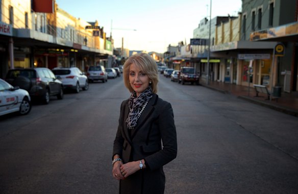 Lithgow Mayor Maree Statham poses on the main street.