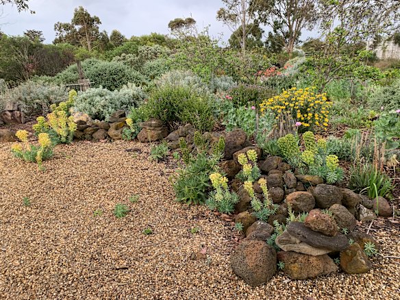 Rock brings textured surfaces and organic shapes.