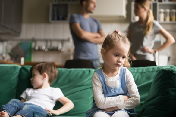 “It’s a double-whammy,” says family trauma expert Professor Jennifer McIntosh about children who get caught in the emotional cross-fire of a parent and step-parent separating. “The kid often loses both their relationship and their self-esteem.”