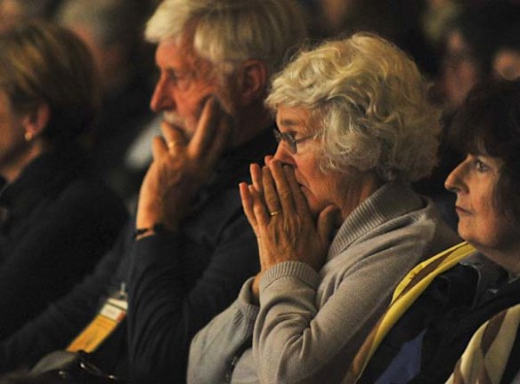 Guests attend the Mary MacKillop vigil - Mary's life in song and dance, ahead of her canonisation.