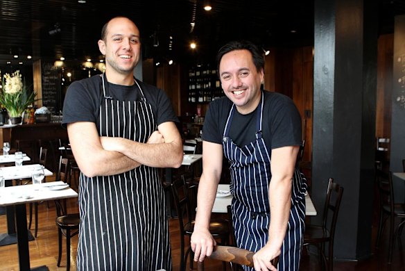 Grant Astle, left, and Warren Turnbull, right, owners of District Dining, in Surry Hills.