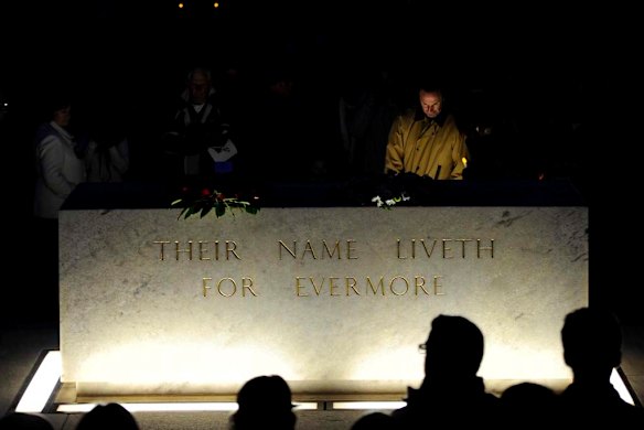 Crowds at the ANZAC Day dawn service at the Australian War Memorial in Canberra.