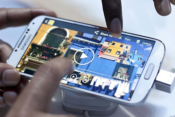 The Samsung Galaxy S4.