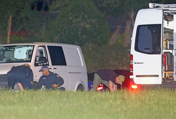 Police at the scene of the Endeavour Hills shooting.