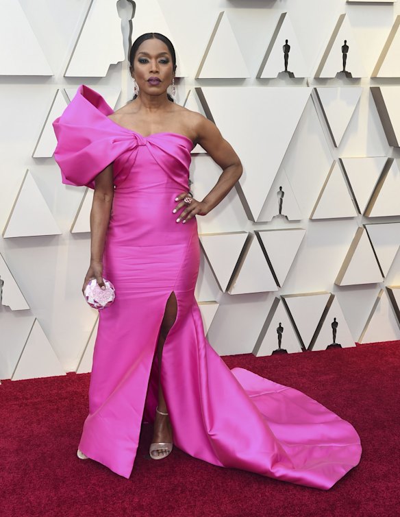 Angela Bassett arrives at the Oscars at the Dolby Theatre in Los Angeles. 
