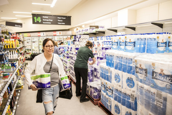 Coronavirus hoarding has helped push inflation to its highest level in almost 6 years as shoppers paid a premium for their toilet paper and sanitiser.