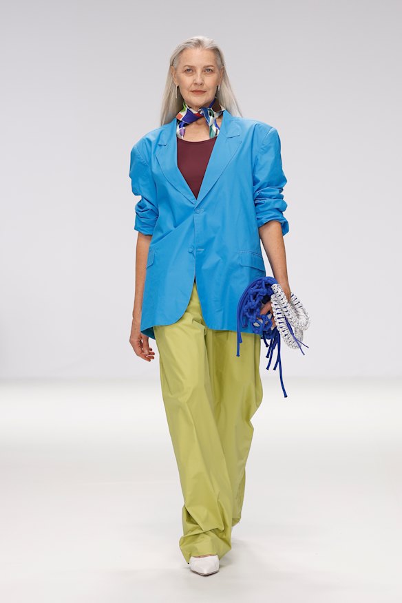 Green pants at Gary Bigeni, Australian Fashion Week.