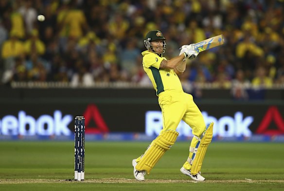 Michael Clarke grits his teeth as he pulls a delivery to the point region.