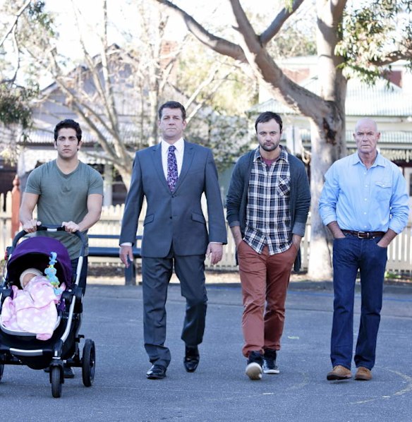 Gary Sweet (right) with his fellow house husbands.