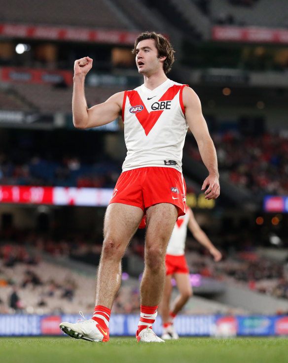 Logan McDonald kicked three goals in the Swans’ win.