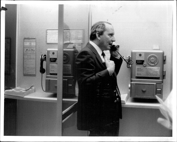 Wallabies Coach Alan Jones anxiously checks with British immigration after it was found Wallaby Enrique Rodriguez did not have a visa for entry to Britain in 1984.