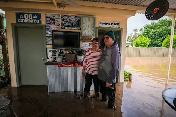 Brian and Glenys contemplate the clean-up.