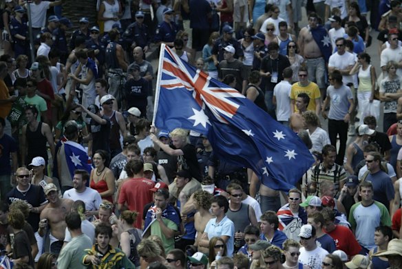 Then police commissioner Ken Moroney said the rioters - many of them carrying the national flag - were "clearly un-Australian".