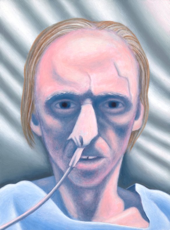 Archibald Prize 2025 finalist Chris O’Doherty (aka Reg Mombassa)’s Self-Portrait with Nose Tube.