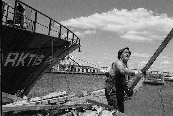 Mick McKenzie worked on the docks for 41 years, in 1995. Photo: Donna Todd