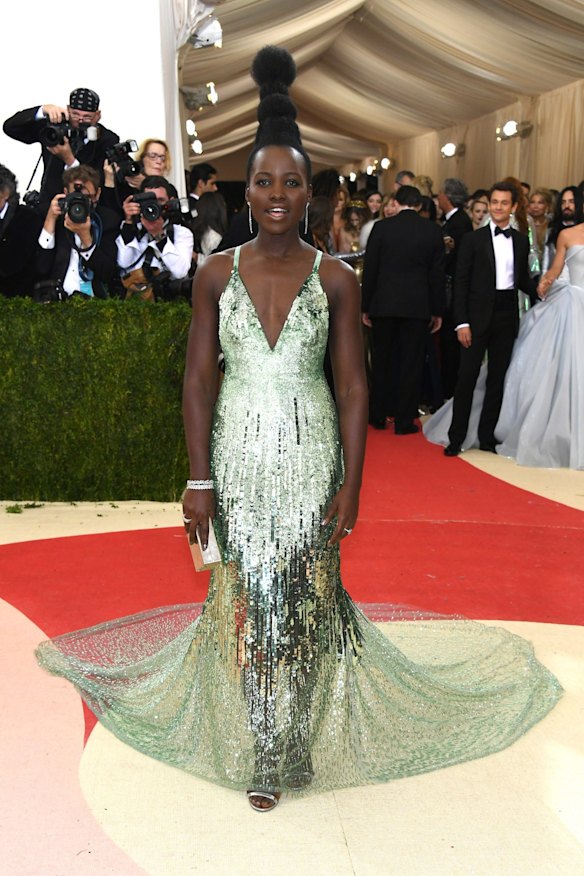 Actress Lupita Nyong'o attends the "Manus x Machina: Fashion In An Age Of Technology" Costume Institute Gala at Metropolitan Museum of Art.