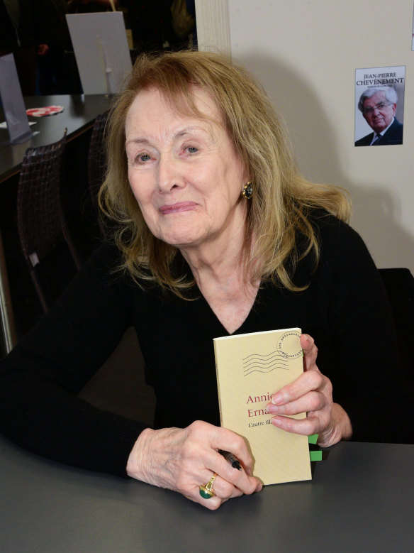 French author Annie Ernaux poses for a photo, in 2019.