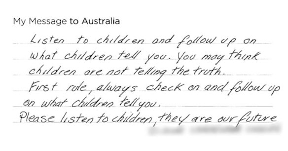 Message published in commemorative book