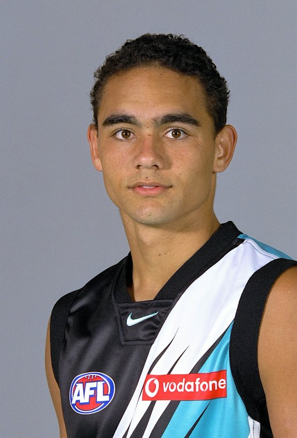 2001 Shaun Burgoyne of the Port Adelaide Power poses for a portrait.
