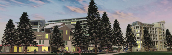Artist's impression of the development as seen from the foreshore. 