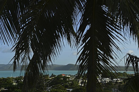 View of the main town and the coastline of Thursday Island.