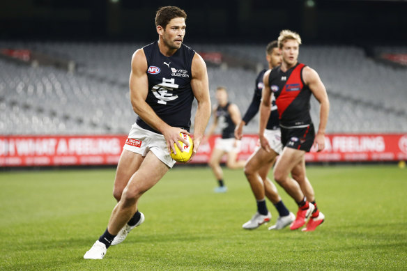 Levi Casboult on the attack against Essendon.