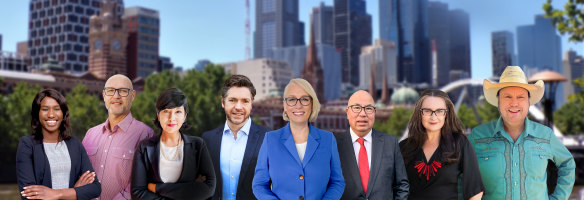 Team Capp (left to right): Tina Kuek, Mark McMillan, Roshena Campbell, Nicholas Reece, Sally Capp, Kevin Louey, Tania Davidge and James Young.