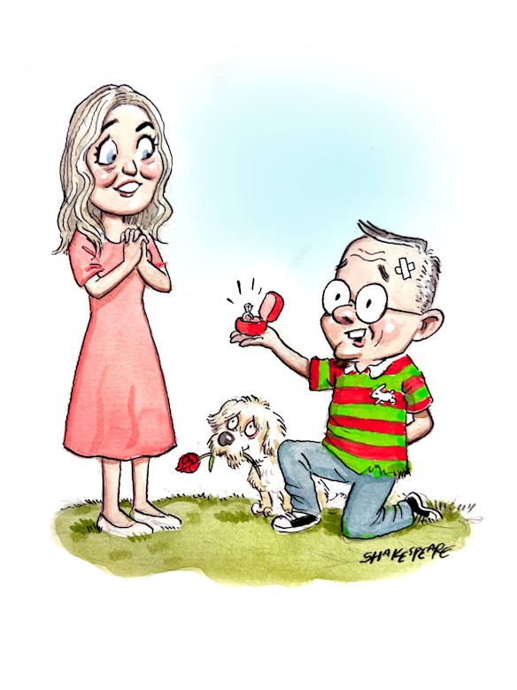 One of our favourites: John Shakespeare captures the happy moment when Anthony Albanese proposed to Jodie Haydon. 