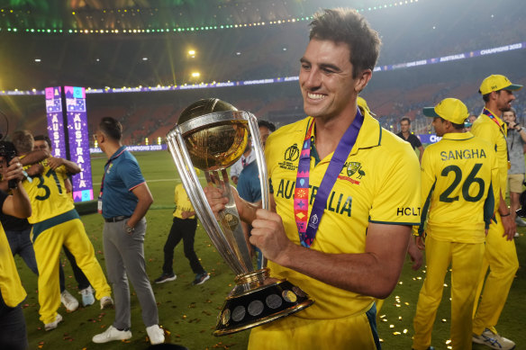 Up for grabs: World Cup winning captain Pat Cummins is ready to return to India, this time to take part in the Indian Premier League.