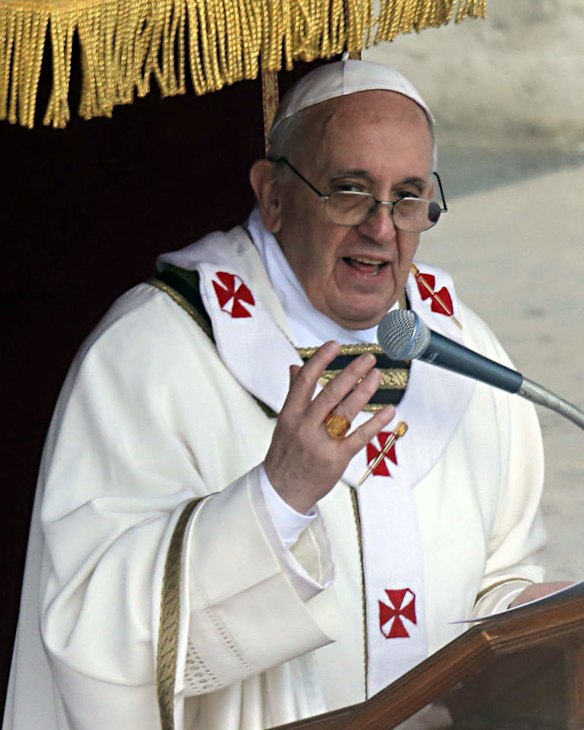 Pope Francis celebrates his inaugural Mass in St. Peter's Square at the Vatican.